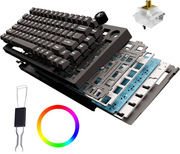 Kreo Swarm Wireless Mechanical Gaming Keyboard, 5-Pin Hot Swap PCB and RGB Backlight Wireless Gaming Keyboard