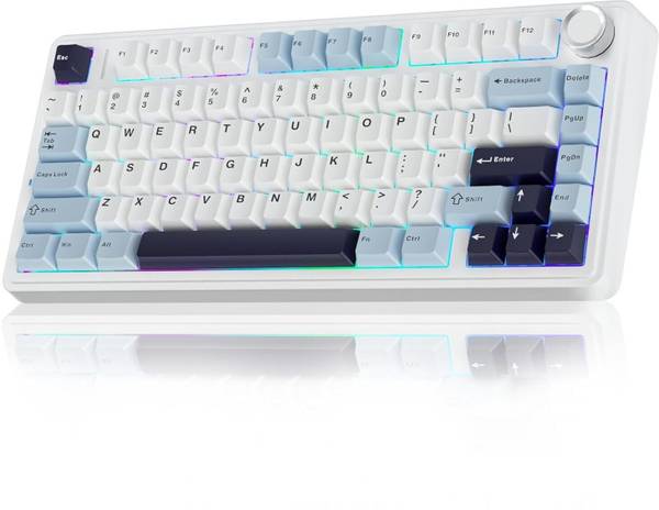 Aula 75% Keyboard 3 in 1 Gasket Hot Swappable Bluetooth, Wired USB, Wireless Laptop-size Gaming Keyboard