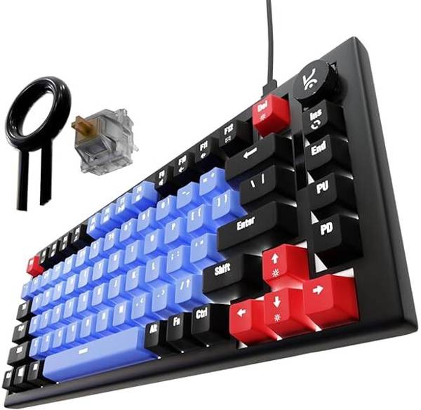 Kreo Hive OG Gaming Mechanical Keyboard Backlit Keyboards, Braided Cable Led Keyboard Wired USB Gaming Keyboard