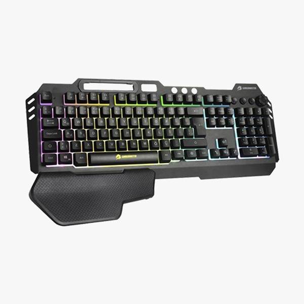 SpinBot Rage K20 LED Backlit|Metal Body|19 Anti-Ghosting Keys |Volume Control Knob| Wired USB Gaming Keyboard
