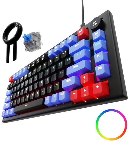 Kreo Hive RGB Gaming Mechanical Keyboard, RGB Keyboards, Braided Cable, Led Keyboard Wired USB Gaming Keyboard