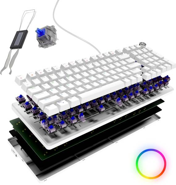 Kreo Hive Full Size Wired Gaming Mechanical Keyboard,Outemu Switches & RGB Backlight Wired USB Gaming Keyboard