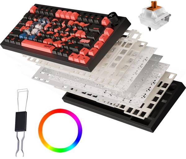 Kreo X Naruto Swarm 75% Wireless Mechanical Keyboard with GTMX Orange Switches RGB Bluetooth Tenkeyless Gaming Keyboard Compatible with Desktop