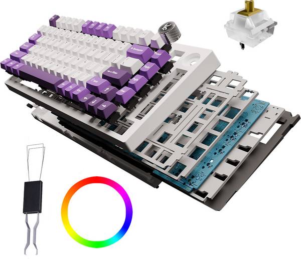 Kreo Swarm Wireless Mechanical Gaming Keyboard, 5-Pin Hot Swap PCB and RGB Backlight Wireless Gaming Keyboard