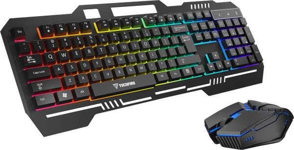 Techfire KT660 Anti-ghosting, Aluminium body , Gaming Keyboard & Mouse Set Wired USB Standard Gaming Keyboard Compatible with Desktop, Laptop, Mac