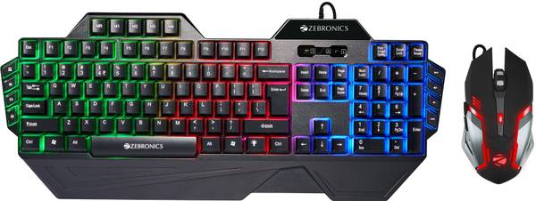 ZEBRONICS Zeb-Optimus (Zeb-KMC 2) Wired USB Standard Gaming Keyboard Compatible with Desktop, Laptop, Mac