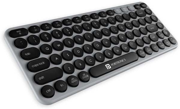 Portronics Bubble 2.0 Wireless Keyboard with Bluetooth + 2.4 GHz, Connect 3 Devices Max Bluetooth, Wireless Laptop Keyboard