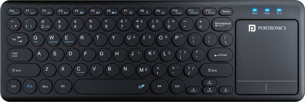 Portronics Bubble Pro Wireless Keyboard with Touchpad, 2.4 GHz Connectivity & Bluetooth, Wireless Laptop Keyboard