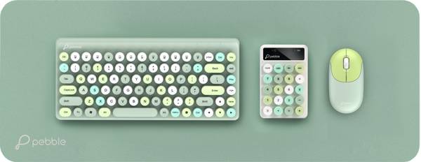 pebble Digit003 4-in-1 Wireless Keyboard Combo Keyboard, Mouse, Deskmat, Numeric Pad Bluetooth, Wireless Multi-device Keyboard