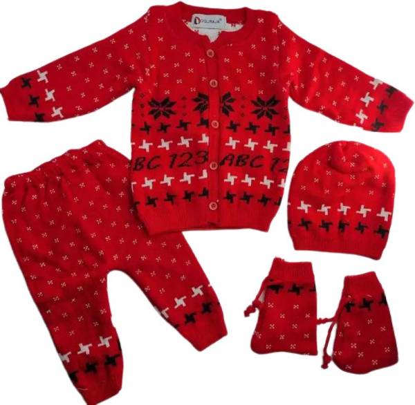 EssCubes Enterprise Baby Boys & Baby Girls Casual Sweater Pyjama, Cap, Socks