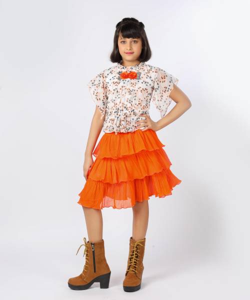 Shirazi Kids Girls Casual Top Skirt