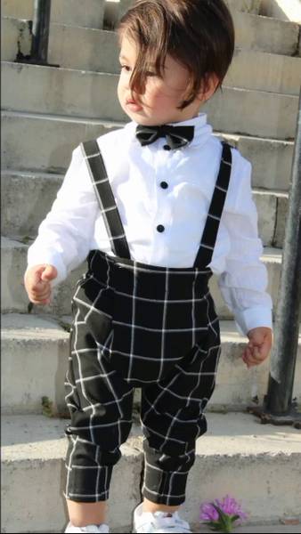 Belliza Baby Boys & Baby Girls Party(Festive) Shirt Dungaree, Bow Tie