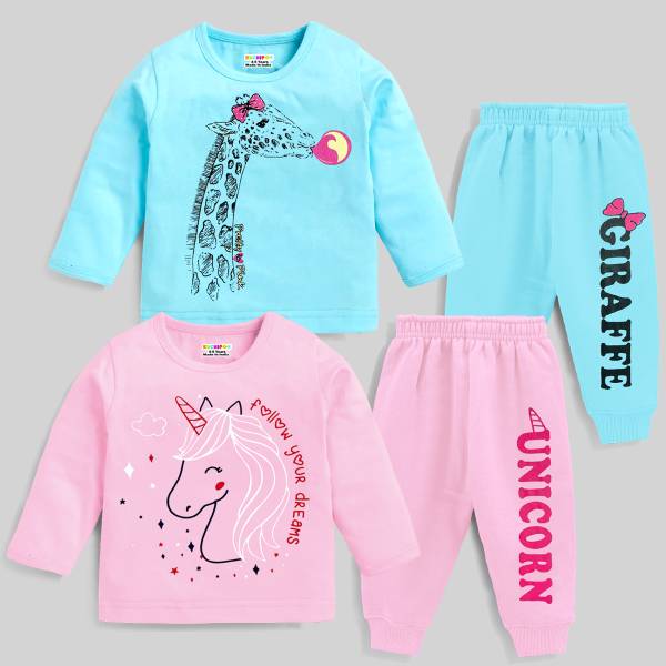 Kuchipoo Baby Girls Casual T-shirt Track Pants