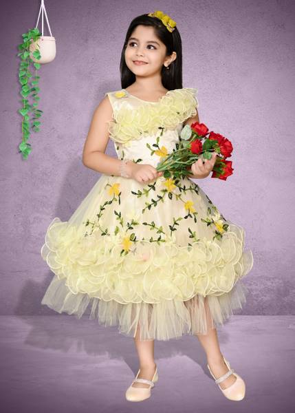 Tanzeemcreation Girls Calf Length Party Dress