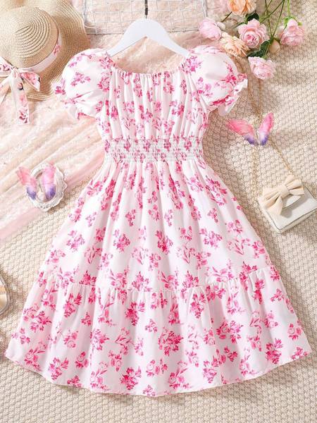 Ethit Indi Girls Calf Length Casual Dress