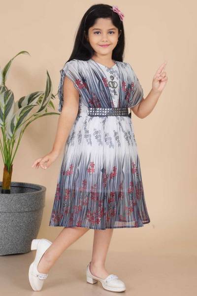 Unique Creation Indi Girls Midi/Knee Length Festive/Wedding Dress