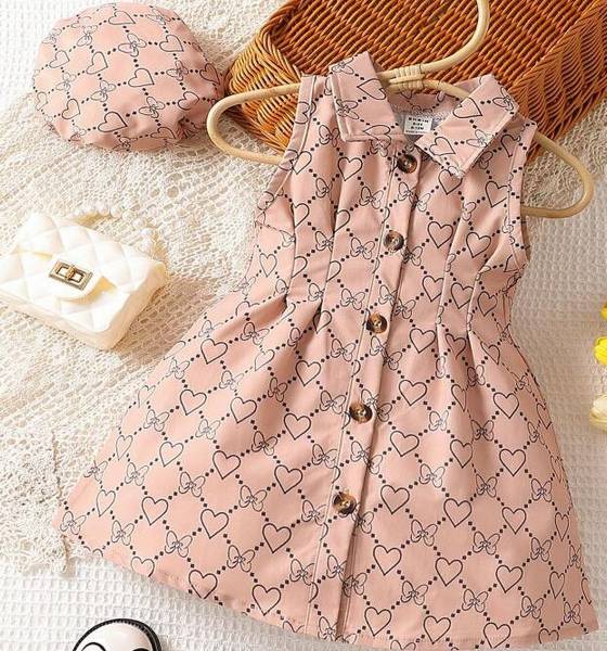 Minnat Fashion Indi Baby Girls Below Knee Casual Dress