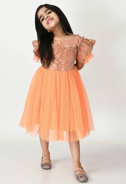 Girls midi knee deals length party dress