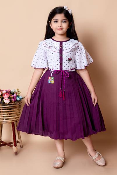 MIR FASHION Indi Girls Below Knee Party Dress