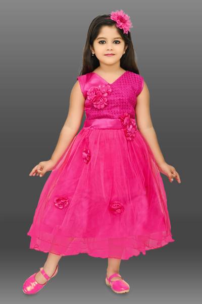 CHANDRIKA LIFESTYLE Girls Maxi/Full Length Party Dress