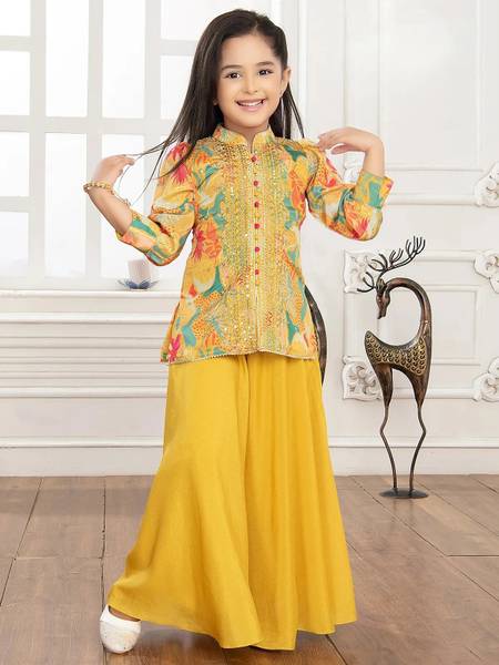 Arvi Collection Girls Festive & Party, Wedding Kurta and Palazzo Set