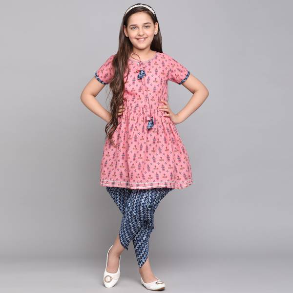 Curly Tales Girls Festive & Party, Wedding, Formal Kurta and Dhoti Pant Set