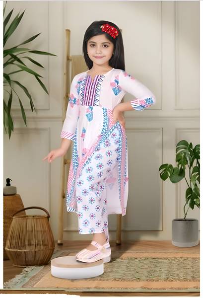 RK GURU Girls Casual Kurta and Palazzo Set