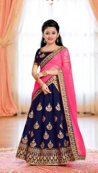 WTWC FAB Girls Lehenga Choli Ethnic Wear, Party Wear Embroidered Lehenga, Choli and Dupatta Set