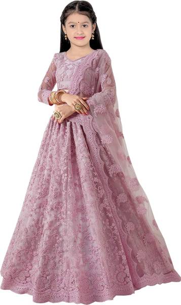 RUKHA FAB Girls Lehenga Choli Ethnic Wear Self Design Lehenga, Choli and Dupatta Set