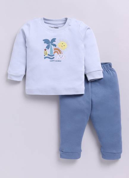 Smart Baby Kids Nightwear Baby Boys & Baby Girls Solid Cotton