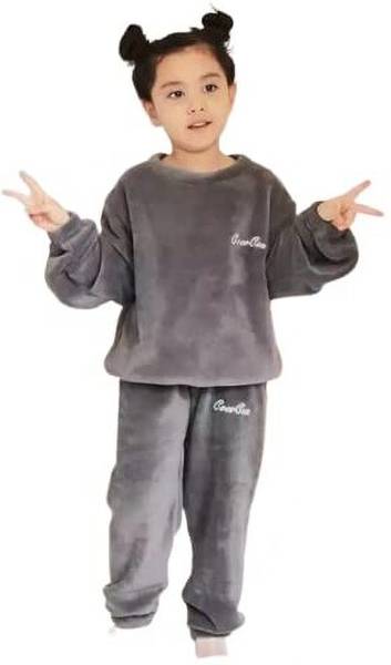 Crabina Kids Nightwear Boys & Girls Solid Fleece Blend