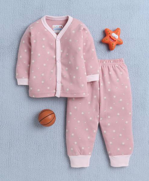 BUMZEE Kids Nightwear Baby Girls Printed Cotton