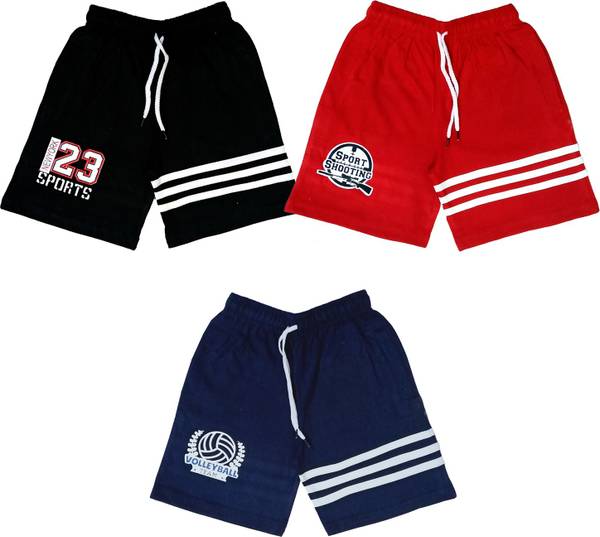 VastraVerse Short For Boys Casual Striped, Solid Cotton Blend