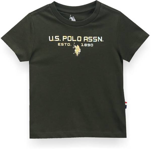 U.S. POLO ASSN. Boys Printed Pure Cotton Regular T Shirt