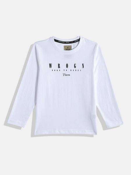 WROGN YOUTH Boys Printed Cotton Blend Regular T Shirt