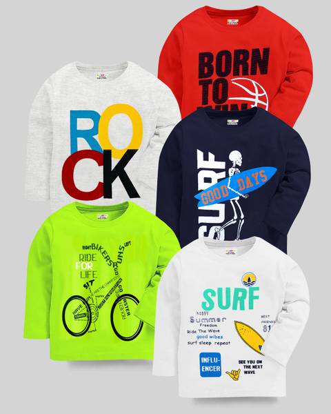 Kuchipoo Boys Typography Cotton Blend Regular T Shirt