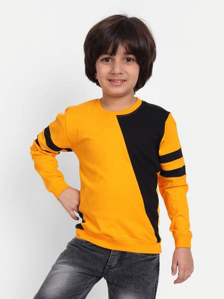 PROVOGUE Boys Colorblock Pure Cotton T Shirt