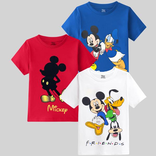 DISNEY BY MISS & CHIEF Boys Printed Cotton Blend Regular T Shirt