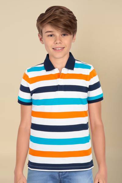 Allen Solly Boys Striped Cotton Blend Regular T Shirt