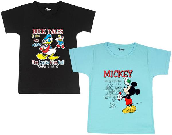 DISNEY BY MISS & CHIEF Boys Printed Cotton Blend Regular T Shirt