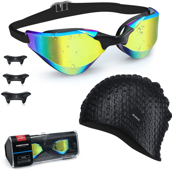 SLOVIC Kids Swimming Goggles - Anti-Fog, UV Protection, For Ages 6-14
