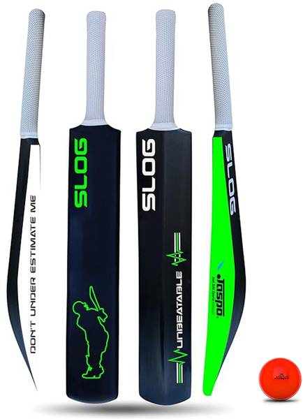 Jaspo SLOG Cricket Plastic Cricket Bat with Soft Ball For all age groups Full Size Cricket Kit