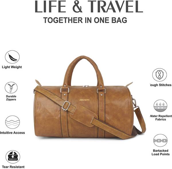 amenity LEATHERETTE PROFESSIONAL GYM BAG OR DUFFLE BAG HIKING BAG