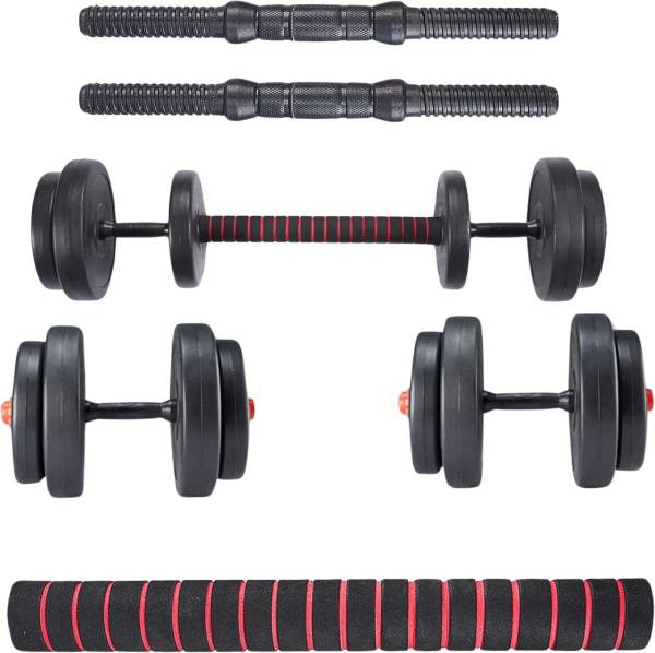 ANSH FIT 10kg PVC Dumbbell Pack | 4x 2.5kg Plates, Rods & Connector for Fitness Adjustable Dumbbell