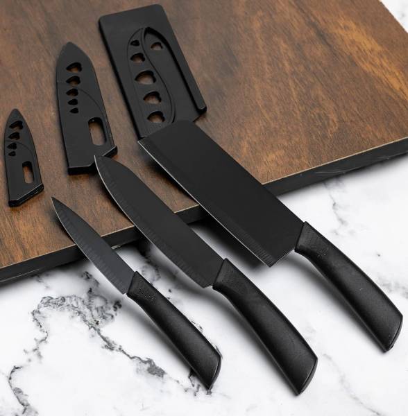 Tazomi 3 Pc Stainless Steel Knife Set Professional Kitchen Knife Set /Chef Knife With Non-Slip Handle Sharp