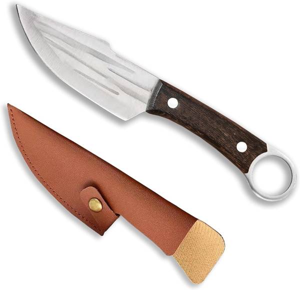 Captoola 1 Pc Stainless Steel Knife Portable Chef's Knife Multi-Purpose Knife With Sheath Wooden Handle(Steel, 1 Pc)