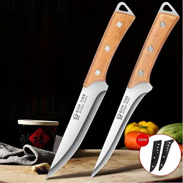 Wizbiz 2 Pc Stainless Steel Knife Set Heavyblade Butcher Boning Chopper Peeling Vegetables Japanese Chef Kitchen Knife