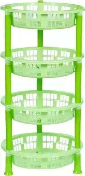 Muenterprises Fruits/Vegetables Kitchen Rack Plastic 4 Steps Kitchen Rack Basket Fruits Vegetables Basket Tray