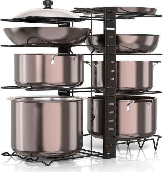 ELV Utensil Kitchen Rack Iron Utensil Kitchen Rack Iron 8-Tier Tawa Pan Holder Taba Tavaa Kitchen Rack Stand