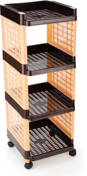 Finner Fruits/Vegetables Kitchen Rack Plastic 4 Layer Multipurpose Shelf/Stand/ Trolley Basket Rack for kitchen